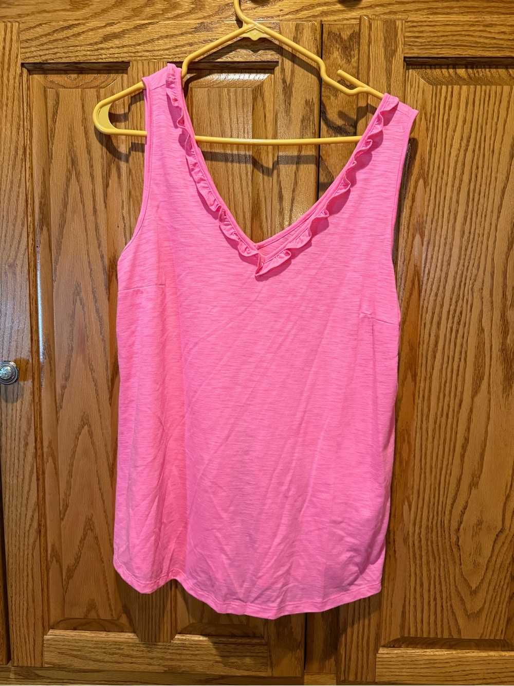 Lilly Pulitzer Pink Ruffled V-Neck Tank Top
